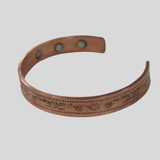 Copper Bracelet Floral design image 2
