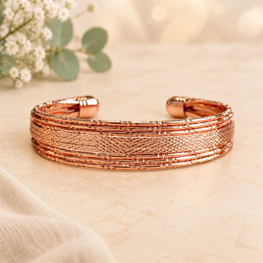 Aveline Facet Copper Cuff Bracelet