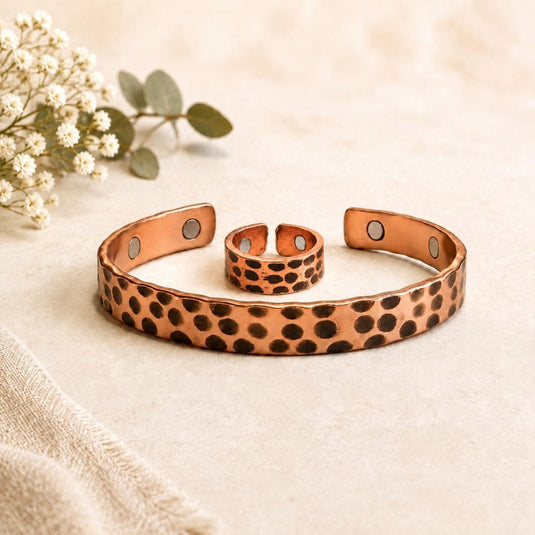 Dapplewood Magnetic Copper Bracelet & Ring Set