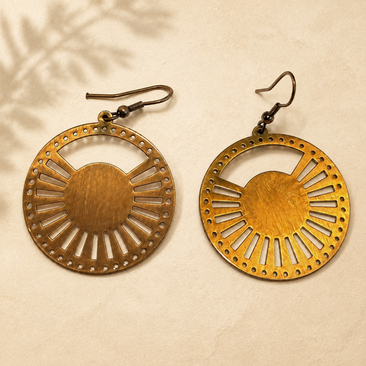 Sunray Copper Earrings