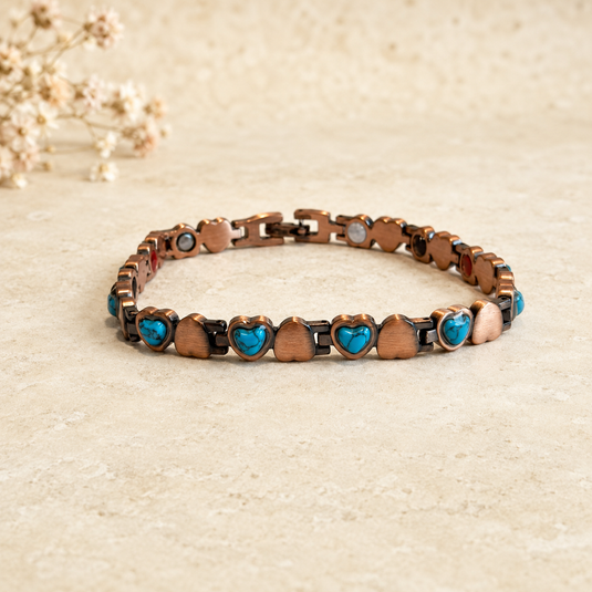 Elaria Turquoise Heart Copper Anklet