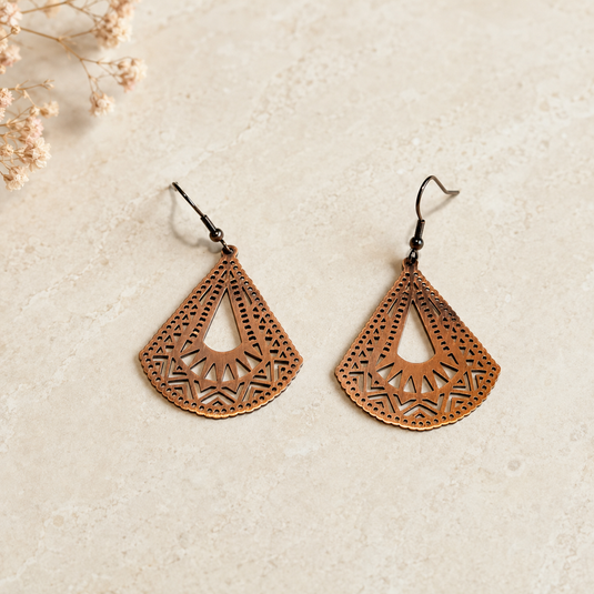 Solara Filigree Copper Earrings