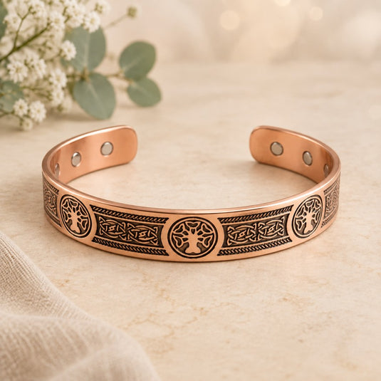 Copper Tree of Life Magnetic Bracelet