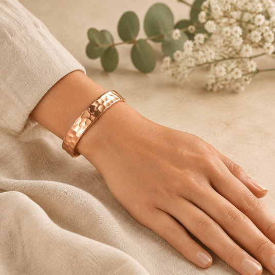 Copper Bracelet Hammered Design