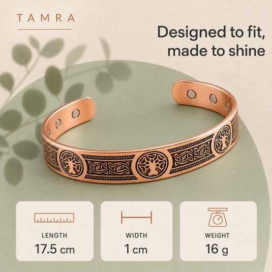 Copper Tree of Life Magnetic Bracelet