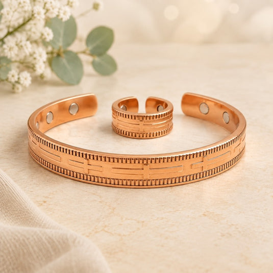 Copper Link Bracelet and Ring Set