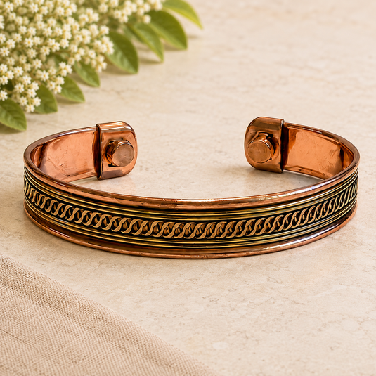 Copper Bracelet Cross Pattern