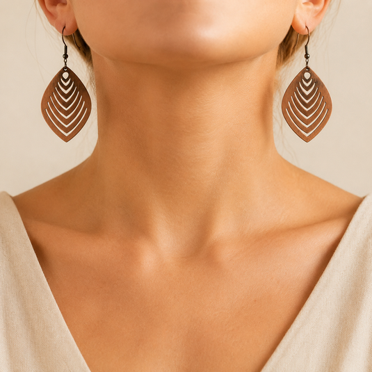 Elowen Leaf Copper Earrings