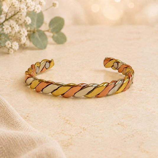 Copper Bracelet 3 Tone Twist