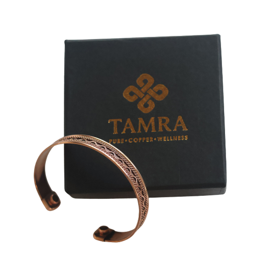 Elegant Copper Wave Bracelet crafted from pure copper with an adjustable cuff design