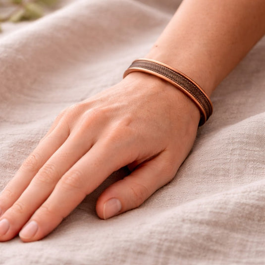 Copper Weave Cuff Bracelet – Adjustable Pure Copper