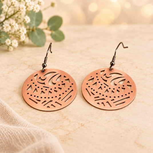 Lunara Celestial Copper Disc Earrings