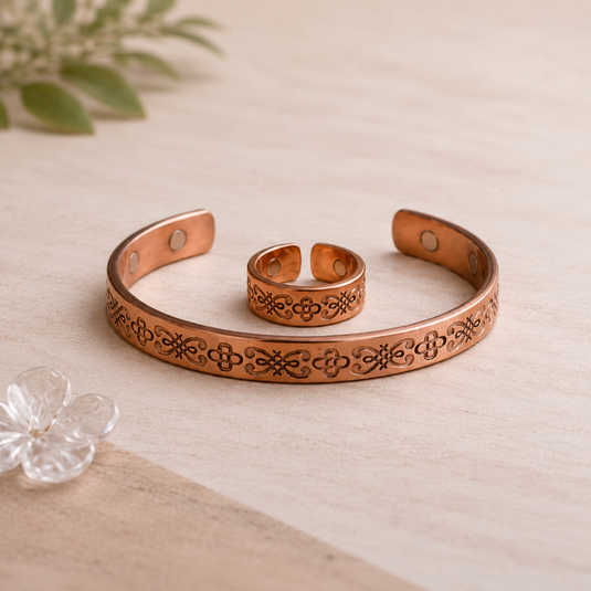 Sacred Vine Copper Bracelet & Ring Set