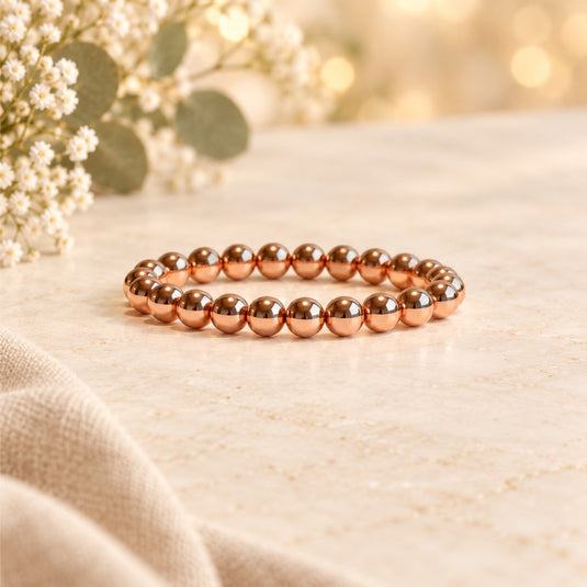 Aureline Rose Copper Bead Bracelet