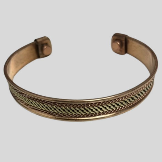 Copper Bracelet Cross Pattern image 0