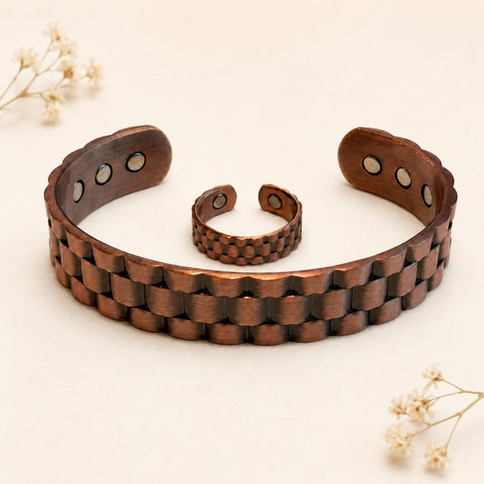 Bastion Magnetic Copper Bracelet & Ring Set