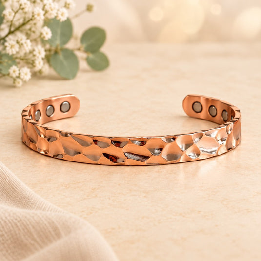 Copper Bracelet Hammered Design