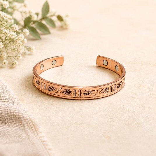 Sienna Leaf Magnetic Copper Bracelet