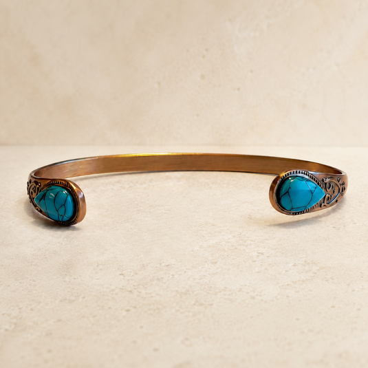 Turquoise Crest Copper Bracelet