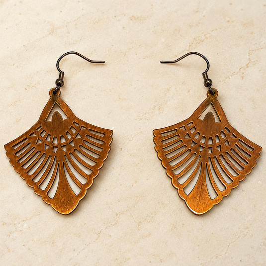 Ginkgo Copper Earrings