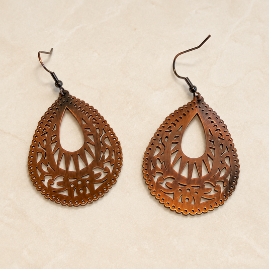 Lattice Copper Earrings