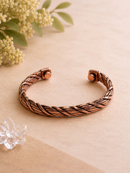 Royal Weave Copper Magnetic Bracelet | Pure Copper Cuff Australia