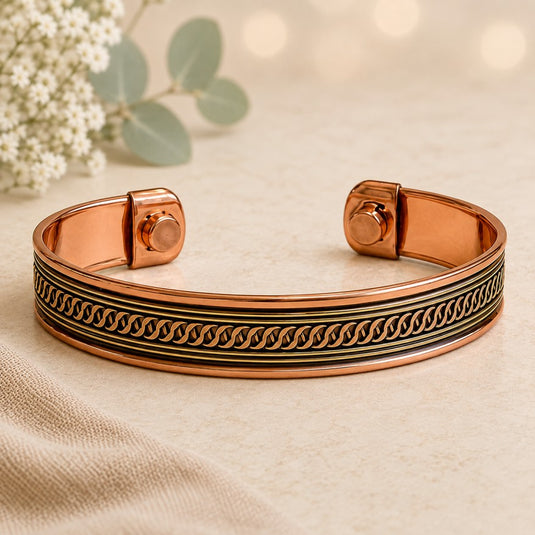 Copper Bracelet Cross Pattern