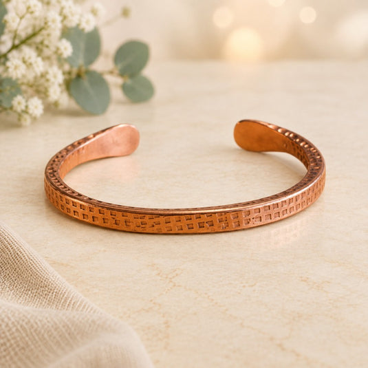 Heritage Grid Copper Bracelet