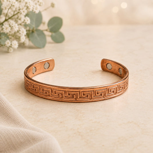 Greek Key Copper Cuff