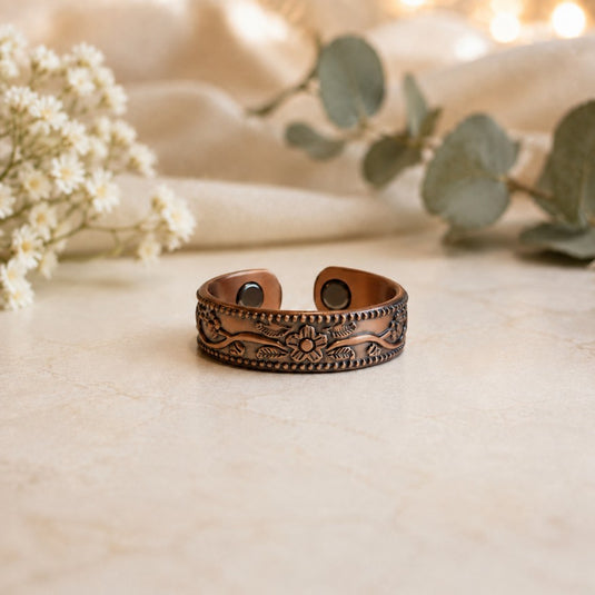 Copper Floral Vine Ring
