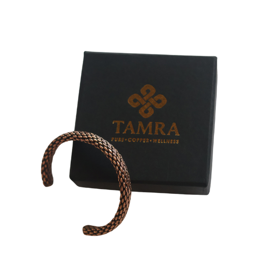 Bold Copper Dragon Scale Bracelet crafted from pure copper with an adjustable cuff design. 