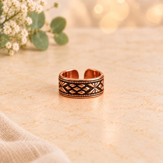Aztara Geometric Copper Ring