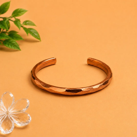 Faceted Edge Copper Cuff Bracelet