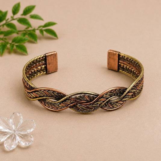 Trinity Weave Magnetic Copper Bracelet