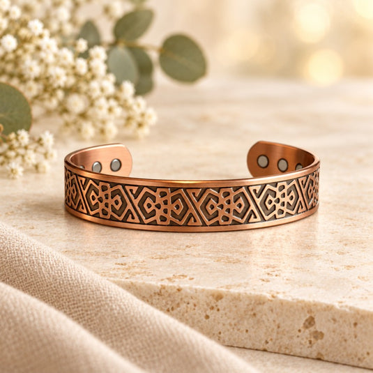 Tribal Pattern Magnetic Copper Bracelet